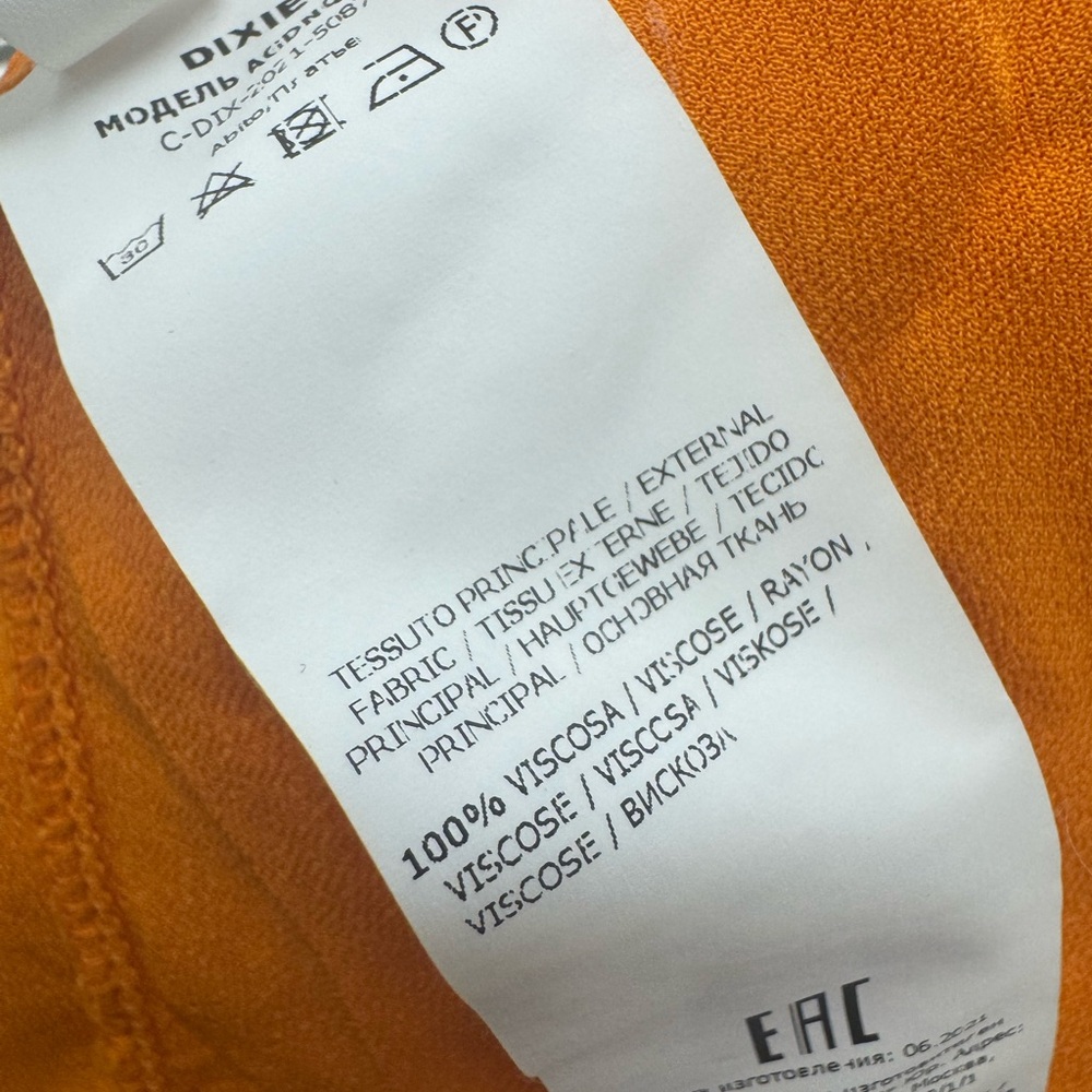 NWT DX Collection Albicocca Long Sleeve Orange Maxi Dress, size L - Picture 3 of 11